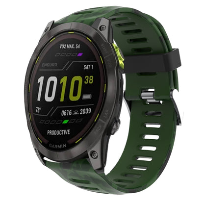 Bracelet de montre en silicone imprimé camouflage 26 mm, For Garmin Instinct 2X Solar, For Garmin D2 Delta PX, For Garmin Tactix 7 Pro, For Garmin Tactix 7, For Garmin Fenix 7X, For Garmin Fenix 7X Solar, For Garmin Tactix Delta, For Garmin Enduro 2   ...
