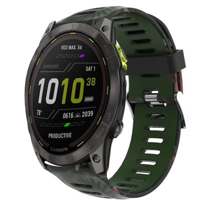 Bracelet de montre en silicone imprimé camouflage 26 mm, For Garmin Instinct 2X Solar, For Garmin D2 Delta PX, For Garmin Tactix 7 Pro, For Garmin Tactix 7, For Garmin Fenix 7X, For Garmin Fenix 7X Solar, For Garmin Tactix Delta, For Garmin Enduro 2   ...