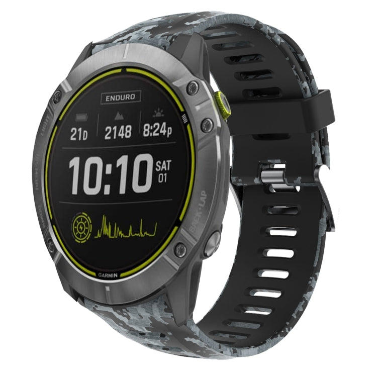 Bracelet de montre en silicone imprimé camouflage 26 mm, For Garmin Instinct 2X Solar, For Garmin D2 Delta PX, For Garmin Tactix 7 Pro, For Garmin Tactix 7, For Garmin Fenix 7X, For Garmin Fenix 7X Solar, For Garmin Tactix Delta, For Garmin Enduro 2   ...