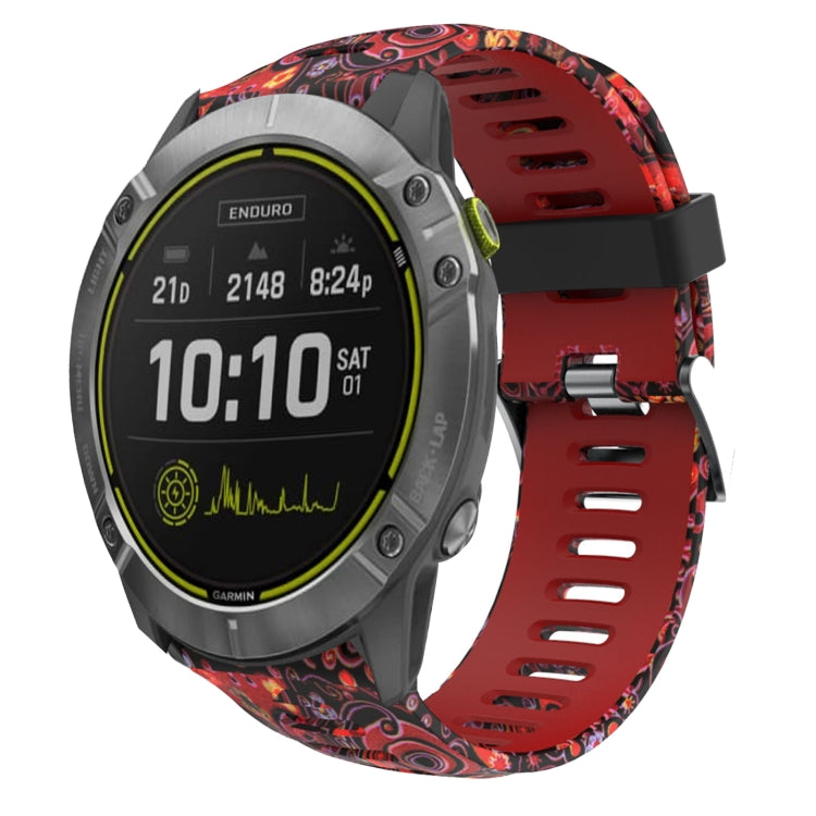 Bracelet de montre en silicone imprimé camouflage 26 mm, For Garmin Instinct 2X Solar, For Garmin D2 Delta PX, For Garmin Tactix 7 Pro, For Garmin Tactix 7, For Garmin Fenix 7X, For Garmin Fenix 7X Solar, For Garmin Tactix Delta, For Garmin Enduro 2   ...