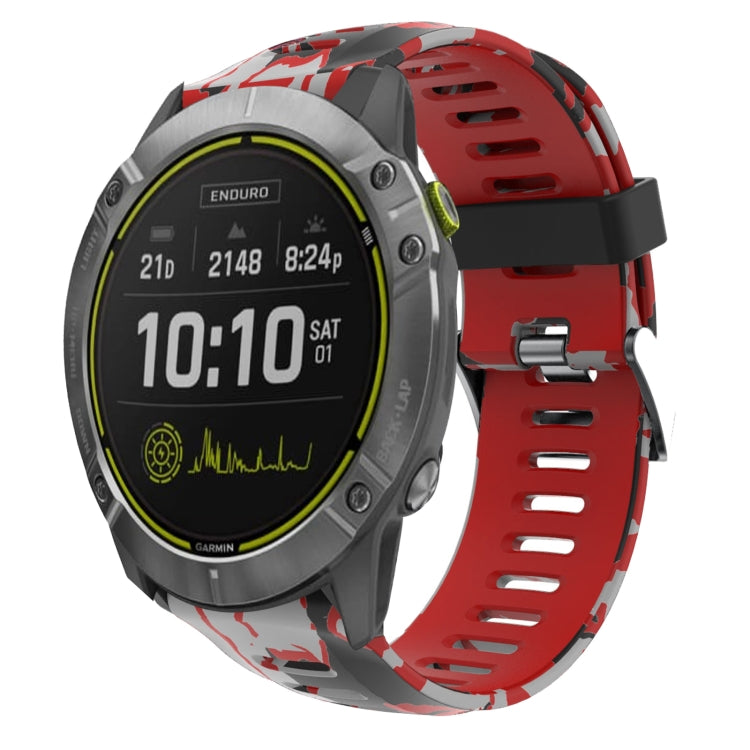 Bracelet de montre en silicone imprimé camouflage 26 mm, For Garmin Instinct 2X Solar, For Garmin D2 Delta PX, For Garmin Tactix 7 Pro, For Garmin Tactix 7, For Garmin Fenix 7X, For Garmin Fenix 7X Solar, For Garmin Tactix Delta, For Garmin Enduro 2   ...