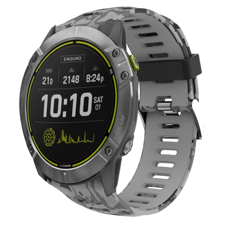 Bracelet de montre en silicone imprimé camouflage 26 mm, For Garmin Instinct 2X Solar, For Garmin D2 Delta PX, For Garmin Tactix 7 Pro, For Garmin Tactix 7, For Garmin Fenix 7X, For Garmin Fenix 7X Solar, For Garmin Tactix Delta, For Garmin Enduro 2   ...