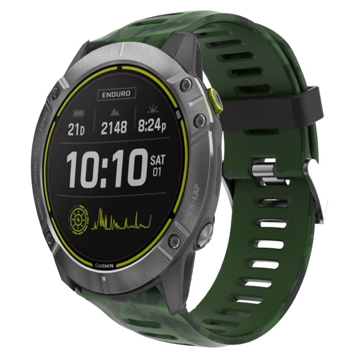 Bracelet de montre en silicone imprimé camouflage 26 mm, For Garmin Instinct 2X Solar, For Garmin D2 Delta PX, For Garmin Tactix 7 Pro, For Garmin Tactix 7, For Garmin Fenix 7X, For Garmin Fenix 7X Solar, For Garmin Tactix Delta, For Garmin Enduro 2   ...