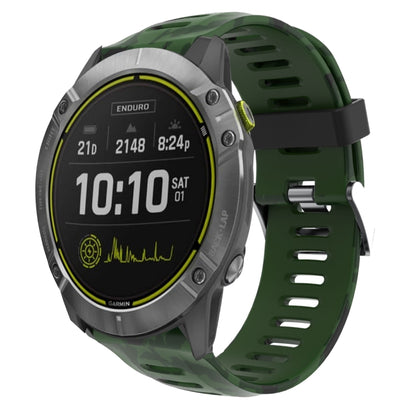 Bracelet de montre en silicone imprimé camouflage 26 mm, For Garmin Instinct 2X Solar, For Garmin D2 Delta PX, For Garmin Tactix 7 Pro, For Garmin Tactix 7, For Garmin Fenix 7X, For Garmin Fenix 7X Solar, For Garmin Tactix Delta, For Garmin Enduro 2   ...