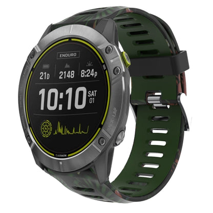 Bracelet de montre en silicone imprimé camouflage 26 mm, For Garmin Instinct 2X Solar, For Garmin D2 Delta PX, For Garmin Tactix 7 Pro, For Garmin Tactix 7, For Garmin Fenix 7X, For Garmin Fenix 7X Solar, For Garmin Tactix Delta, For Garmin Enduro 2   ...
