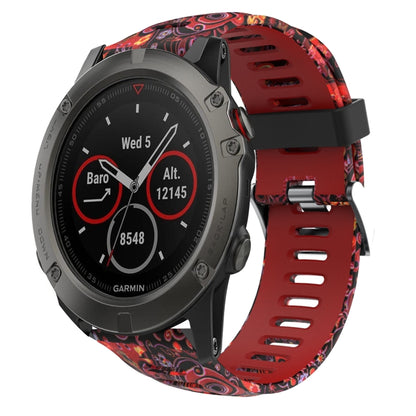 Bracelet de montre en silicone imprimé camouflage 26 mm, For Garmin Fenix 6X Pro, For Garmin Fenix 6X Sapphire, For Garmin Fenix 5X Sapphire, For Garmin Fenix 5X Plus, For Garmin Fenix 3, For Garmin Fenix 3 HR, For Garmin Fenix 3 Sapphire              ...