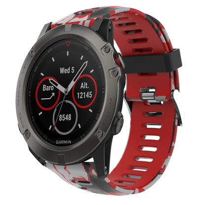Bracelet de montre en silicone imprimé camouflage 26 mm, For Garmin Fenix 6X Pro, For Garmin Fenix 6X Sapphire, For Garmin Fenix 5X Sapphire, For Garmin Fenix 5X Plus, For Garmin Fenix 3, For Garmin Fenix 3 HR, For Garmin Fenix 3 Sapphire              ...