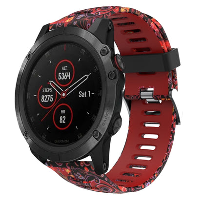 Bracelet de montre en silicone imprimé camouflage 26 mm, For Garmin Fenix 6X Pro, For Garmin Fenix 6X Sapphire, For Garmin Fenix 5X Sapphire, For Garmin Fenix 5X Plus, For Garmin Fenix 3, For Garmin Fenix 3 HR, For Garmin Fenix 3 Sapphire              ...