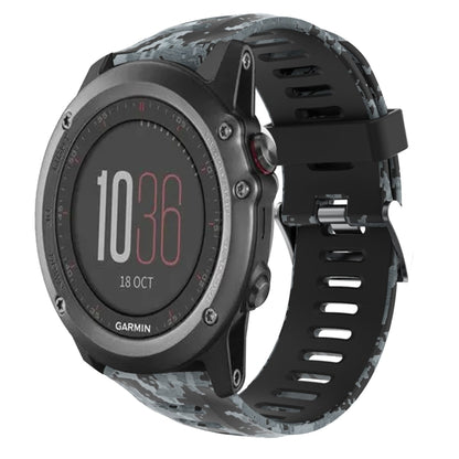 Bracelet de montre en silicone imprimé camouflage 26 mm, For Garmin Fenix 6X Pro, For Garmin Fenix 6X Sapphire, For Garmin Fenix 5X Sapphire, For Garmin Fenix 5X Plus, For Garmin Fenix 3, For Garmin Fenix 3 HR, For Garmin Fenix 3 Sapphire              ...