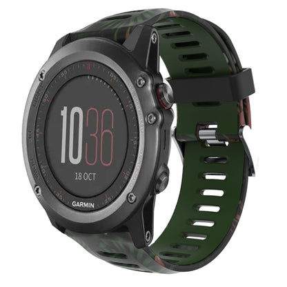 Bracelet de montre en silicone imprimé camouflage 26 mm, For Garmin Fenix 6X Pro, For Garmin Fenix 6X Sapphire, For Garmin Fenix 5X Sapphire, For Garmin Fenix 5X Plus, For Garmin Fenix 3, For Garmin Fenix 3 HR, For Garmin Fenix 3 Sapphire              ...