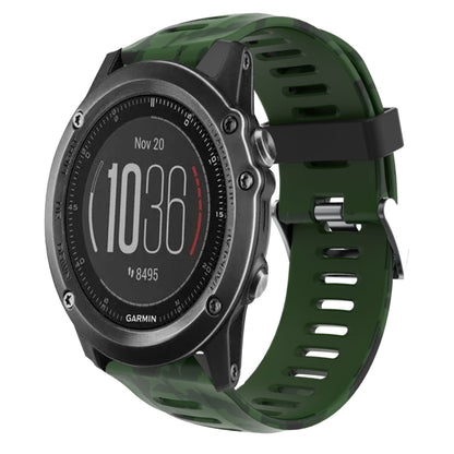 Bracelet de montre en silicone imprimé camouflage 26 mm, For Garmin Fenix 6X Pro, For Garmin Fenix 6X Sapphire, For Garmin Fenix 5X Sapphire, For Garmin Fenix 5X Plus, For Garmin Fenix 3, For Garmin Fenix 3 HR, For Garmin Fenix 3 Sapphire              ...