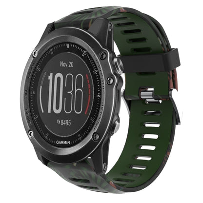 Bracelet de montre en silicone imprimé camouflage 26 mm, For Garmin Fenix 6X Pro, For Garmin Fenix 6X Sapphire, For Garmin Fenix 5X Sapphire, For Garmin Fenix 5X Plus, For Garmin Fenix 3, For Garmin Fenix 3 HR, For Garmin Fenix 3 Sapphire              ...
