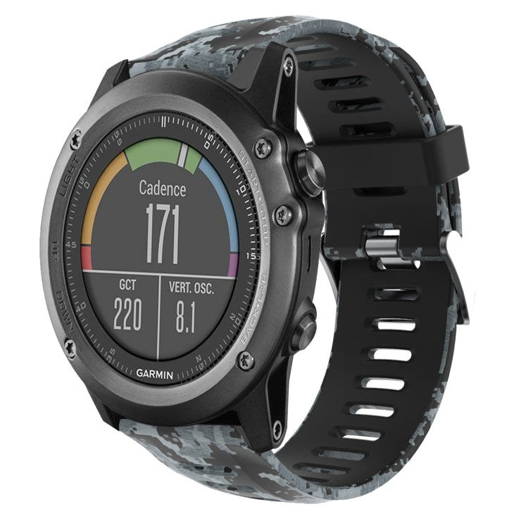 Bracelet de montre en silicone imprimé camouflage 26 mm, For Garmin Fenix 6X Pro, For Garmin Fenix 6X Sapphire, For Garmin Fenix 5X Sapphire, For Garmin Fenix 5X Plus, For Garmin Fenix 3, For Garmin Fenix 3 HR, For Garmin Fenix 3 Sapphire              ...