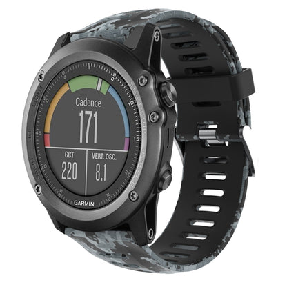 Bracelet de montre en silicone imprimé camouflage 26 mm, For Garmin Fenix 6X Pro, For Garmin Fenix 6X Sapphire, For Garmin Fenix 5X Sapphire, For Garmin Fenix 5X Plus, For Garmin Fenix 3, For Garmin Fenix 3 HR, For Garmin Fenix 3 Sapphire              ...