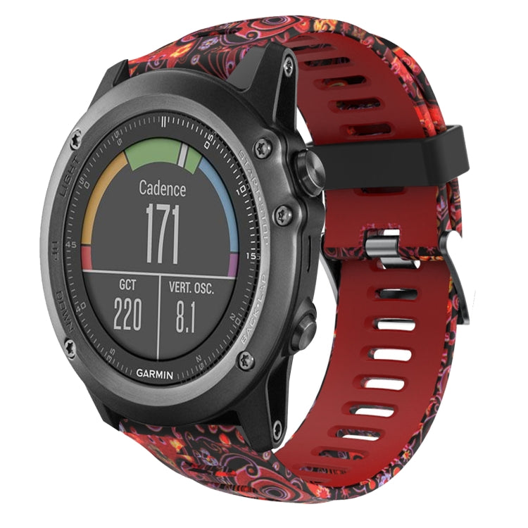 Bracelet de montre en silicone imprimé camouflage 26 mm, For Garmin Fenix 6X Pro, For Garmin Fenix 6X Sapphire, For Garmin Fenix 5X Sapphire, For Garmin Fenix 5X Plus, For Garmin Fenix 3, For Garmin Fenix 3 HR, For Garmin Fenix 3 Sapphire              ...