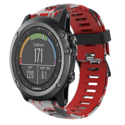 Bracelet de montre en silicone imprimé camouflage 26 mm, For Garmin Fenix 6X Pro, For Garmin Fenix 6X Sapphire, For Garmin Fenix 5X Sapphire, For Garmin Fenix 5X Plus, For Garmin Fenix 3, For Garmin Fenix 3 HR, For Garmin Fenix 3 Sapphire              ...