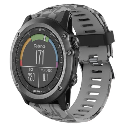 Bracelet de montre en silicone imprimé camouflage 26 mm, For Garmin Fenix 6X Pro, For Garmin Fenix 6X Sapphire, For Garmin Fenix 5X Sapphire, For Garmin Fenix 5X Plus, For Garmin Fenix 3, For Garmin Fenix 3 HR, For Garmin Fenix 3 Sapphire              ...
