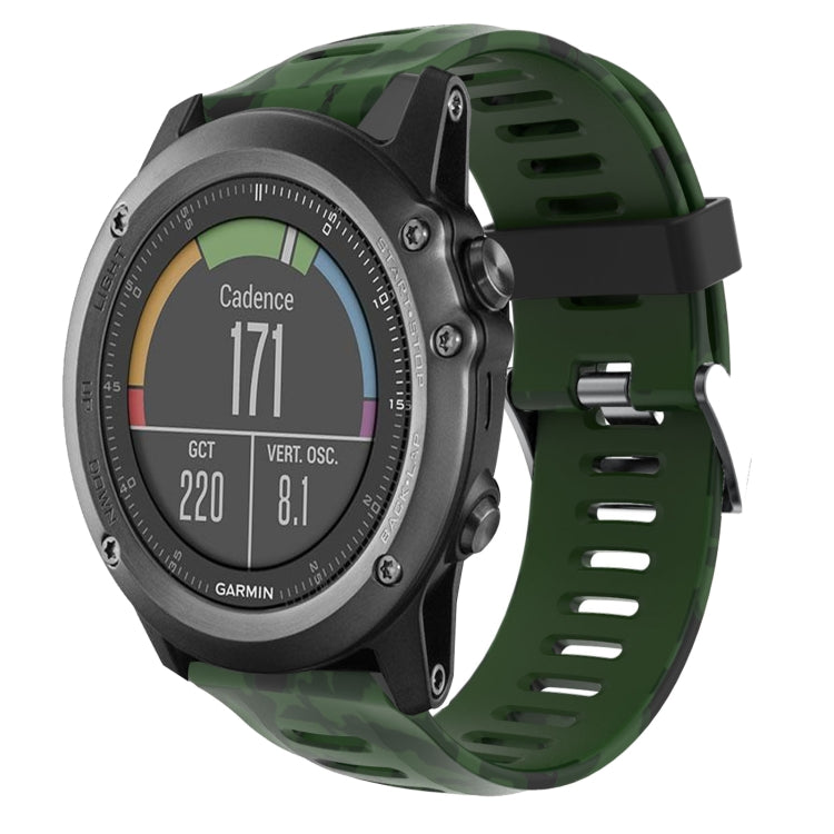 Bracelet de montre en silicone imprimé camouflage 26 mm, For Garmin Fenix 6X Pro, For Garmin Fenix 6X Sapphire, For Garmin Fenix 5X Sapphire, For Garmin Fenix 5X Plus, For Garmin Fenix 3, For Garmin Fenix 3 HR, For Garmin Fenix 3 Sapphire              ...