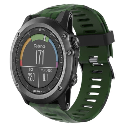 Bracelet de montre en silicone imprimé camouflage 26 mm, For Garmin Fenix 6X Pro, For Garmin Fenix 6X Sapphire, For Garmin Fenix 5X Sapphire, For Garmin Fenix 5X Plus, For Garmin Fenix 3, For Garmin Fenix 3 HR, For Garmin Fenix 3 Sapphire              ...