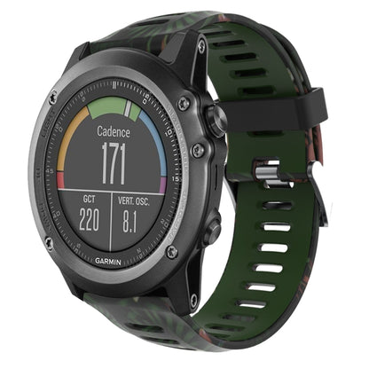 Bracelet de montre en silicone imprimé camouflage 26 mm, For Garmin Fenix 6X Pro, For Garmin Fenix 6X Sapphire, For Garmin Fenix 5X Sapphire, For Garmin Fenix 5X Plus, For Garmin Fenix 3, For Garmin Fenix 3 HR, For Garmin Fenix 3 Sapphire              ...
