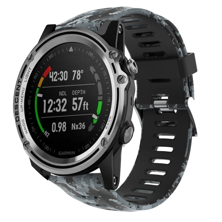 Bracelet de montre en silicone imprimé camouflage 26 mm, For Garmin Fenix 6X Pro, For Garmin Fenix 6X Sapphire, For Garmin Fenix 5X Sapphire, For Garmin Fenix 5X Plus, For Garmin Fenix 3, For Garmin Fenix 3 HR, For Garmin Fenix 3 Sapphire              ...