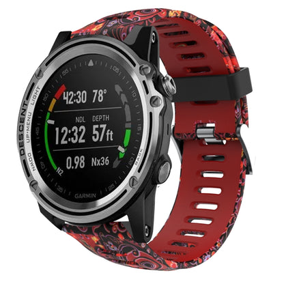 Bracelet de montre en silicone imprimé camouflage 26 mm, For Garmin Fenix 6X Pro, For Garmin Fenix 6X Sapphire, For Garmin Fenix 5X Sapphire, For Garmin Fenix 5X Plus, For Garmin Fenix 3, For Garmin Fenix 3 HR, For Garmin Fenix 3 Sapphire              ...