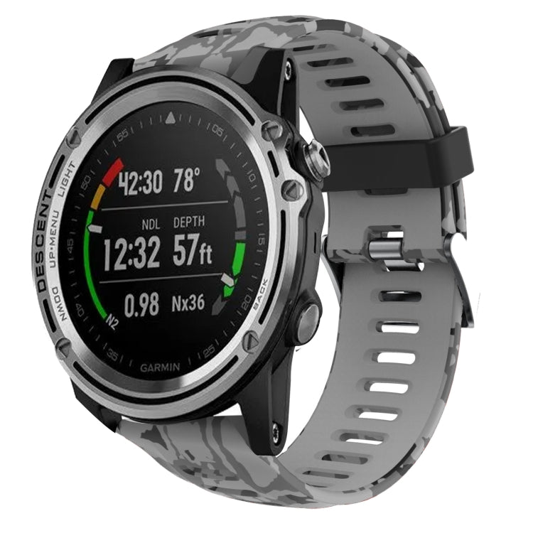Bracelet de montre en silicone imprimé camouflage 26 mm, For Garmin Fenix 6X Pro, For Garmin Fenix 6X Sapphire, For Garmin Fenix 5X Sapphire, For Garmin Fenix 5X Plus, For Garmin Fenix 3, For Garmin Fenix 3 HR, For Garmin Fenix 3 Sapphire              ...