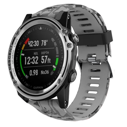 Bracelet de montre en silicone imprimé camouflage 26 mm, For Garmin Fenix 6X Pro, For Garmin Fenix 6X Sapphire, For Garmin Fenix 5X Sapphire, For Garmin Fenix 5X Plus, For Garmin Fenix 3, For Garmin Fenix 3 HR, For Garmin Fenix 3 Sapphire              ...