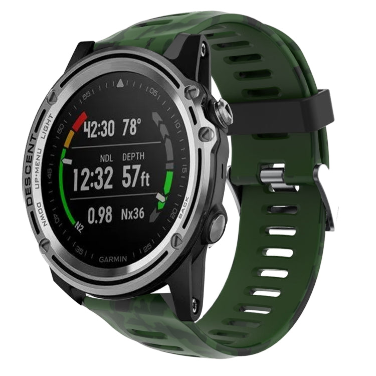 Bracelet de montre en silicone imprimé camouflage 26 mm, For Garmin Fenix 6X Pro, For Garmin Fenix 6X Sapphire, For Garmin Fenix 5X Sapphire, For Garmin Fenix 5X Plus, For Garmin Fenix 3, For Garmin Fenix 3 HR, For Garmin Fenix 3 Sapphire              ...