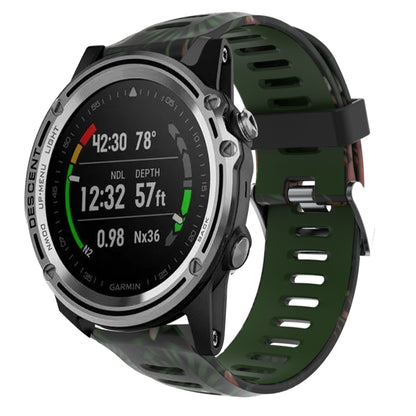 Bracelet de montre en silicone imprimé camouflage 26 mm, For Garmin Fenix 6X Pro, For Garmin Fenix 6X Sapphire, For Garmin Fenix 5X Sapphire, For Garmin Fenix 5X Plus, For Garmin Fenix 3, For Garmin Fenix 3 HR, For Garmin Fenix 3 Sapphire              ...