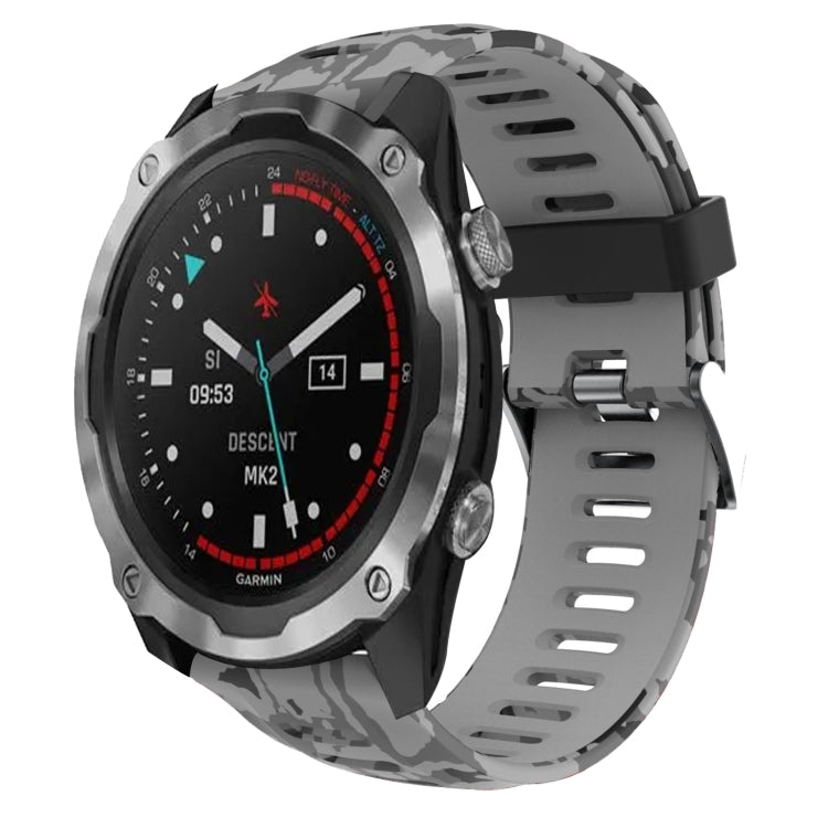 Bracelet de montre en silicone imprimé camouflage 26 mm, For Garmin Fenix 6X Pro, For Garmin Fenix 6X Sapphire, For Garmin Fenix 5X Sapphire, For Garmin Fenix 5X Plus, For Garmin Fenix 3, For Garmin Fenix 3 HR, For Garmin Fenix 3 Sapphire              ...