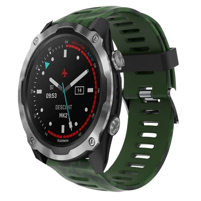 Bracelet de montre en silicone imprimé camouflage 26 mm, For Garmin Fenix 6X Pro, For Garmin Fenix 6X Sapphire, For Garmin Fenix 5X Sapphire, For Garmin Fenix 5X Plus, For Garmin Fenix 3, For Garmin Fenix 3 HR, For Garmin Fenix 3 Sapphire              ...