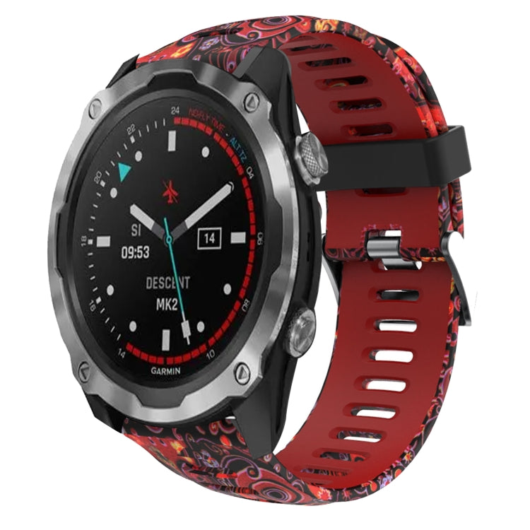 Bracelet de montre en silicone imprimé camouflage 26 mm, For Garmin Fenix 6X Pro, For Garmin Fenix 6X Sapphire, For Garmin Fenix 5X Sapphire, For Garmin Fenix 5X Plus, For Garmin Fenix 3, For Garmin Fenix 3 HR, For Garmin Fenix 3 Sapphire              ...