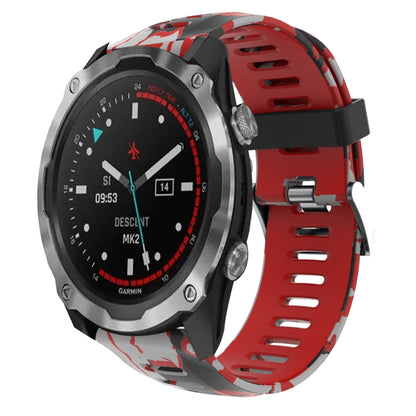 Bracelet de montre en silicone imprimé camouflage 26 mm, For Garmin Fenix 6X Pro, For Garmin Fenix 6X Sapphire, For Garmin Fenix 5X Sapphire, For Garmin Fenix 5X Plus, For Garmin Fenix 3, For Garmin Fenix 3 HR, For Garmin Fenix 3 Sapphire              ...