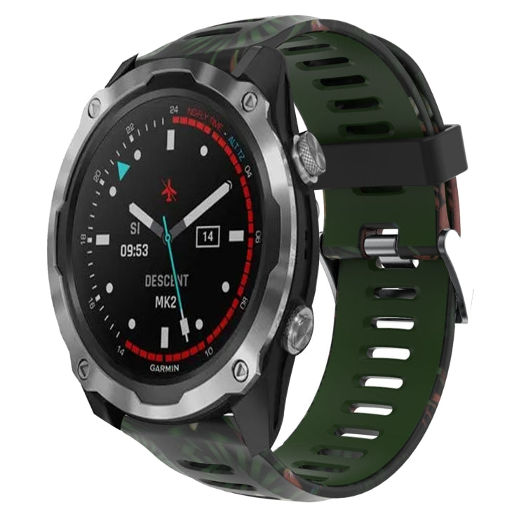 Bracelet de montre en silicone imprimé camouflage 26 mm, For Garmin Fenix 6X Pro, For Garmin Fenix 6X Sapphire, For Garmin Fenix 5X Sapphire, For Garmin Fenix 5X Plus, For Garmin Fenix 3, For Garmin Fenix 3 HR, For Garmin Fenix 3 Sapphire              ...