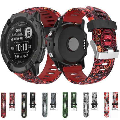 Bracelet de montre en silicone imprimé camouflage 26 mm, For Garmin Instinct 2X Solar, For Garmin D2 Delta PX, For Garmin Tactix 7 Pro, For Garmin Tactix 7, For Garmin Fenix 7X, For Garmin Fenix 7X Solar, For Garmin Tactix Delta, For Garmin Enduro 2   ...