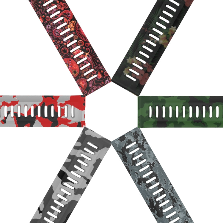 Bracelet de montre en silicone imprimé camouflage 26 mm, For Garmin Instinct 2X Solar, For Garmin D2 Delta PX, For Garmin Tactix 7 Pro, For Garmin Tactix 7, For Garmin Fenix 7X, For Garmin Fenix 7X Solar, For Garmin Tactix Delta, For Garmin Enduro 2   ...