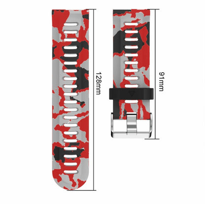 Bracelet de montre en silicone imprimé camouflage 26 mm, For Garmin Fenix 6X Pro, For Garmin Fenix 6X Sapphire, For Garmin Fenix 5X Sapphire, For Garmin Fenix 5X Plus, For Garmin Fenix 3, For Garmin Fenix 3 HR, For Garmin Fenix 3 Sapphire              ...