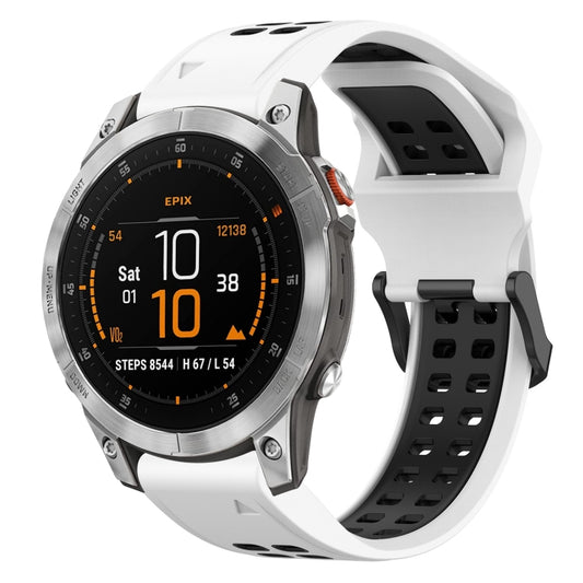 Bracelet de montre en silicone à boucle inversée bicolore de 22 mm, For Garmin EPIX Gen 2, For Garmin Fenix 7, For Garmin Fenix 7 Pro 47mm, For Garmin Fenix 7 Solar, For Garmin Fenix 7 Sapphire Solar, For Garmin Fenix 6 Pro