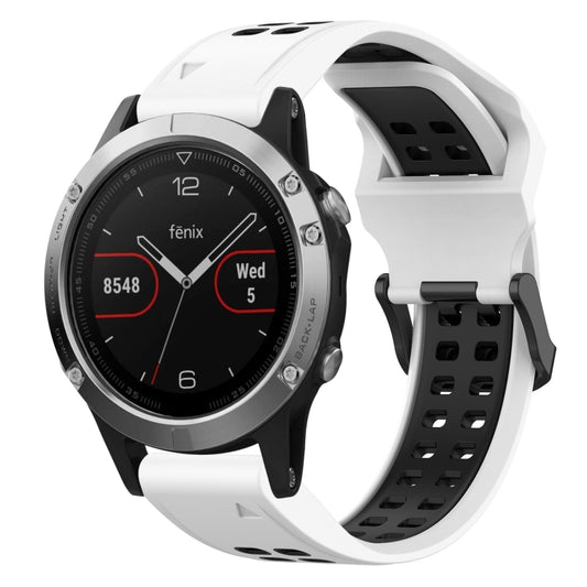 Bracelet de montre en silicone à boucle inversée bicolore de 22 mm, For Garmin Fenix 5, For Garmin Fenix 5 Plus, For Garmin Instinct, For Garmin Fenix 6, For Garmin Forerunner 945