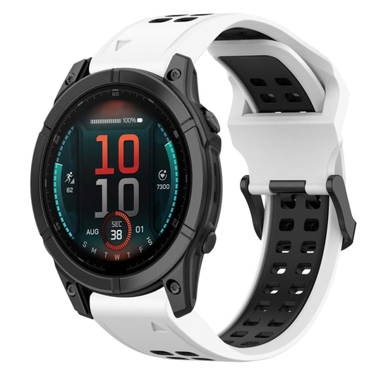 Bracelet de montre en silicone à boucle inversée bicolore de 22 mm, For Garmin Fenix E 47mm, For Garmin Fenix 8 MIP 47mm, For Garmin Fenix 8 AMOLED 47mm, For Garmin MARQ Athlete (Gen 2), For Garmin Forerunner 965, For Garmin Instinct Crossover