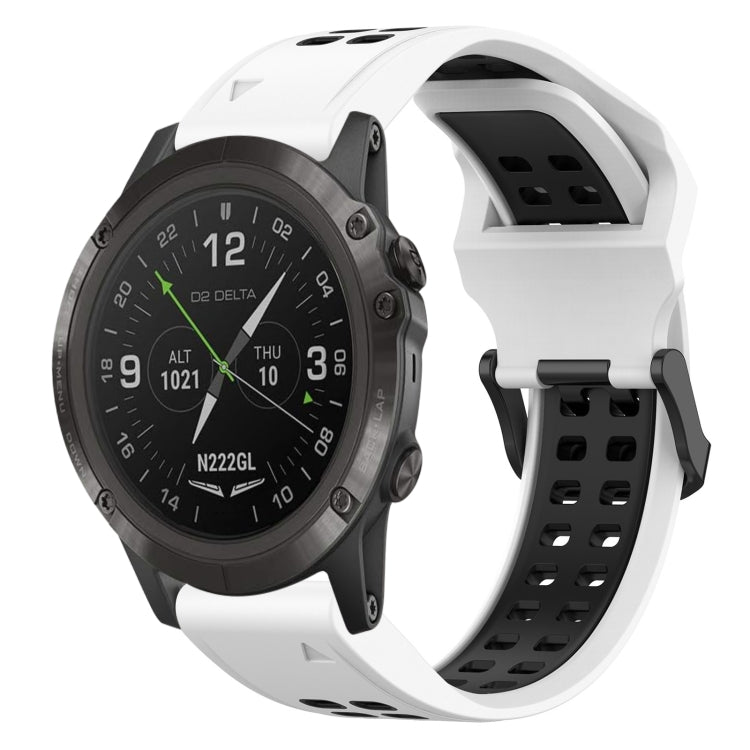Bracelet de montre en silicone à boucle inversée bicolore de 26 mm, For Garmin D2 Delta PX