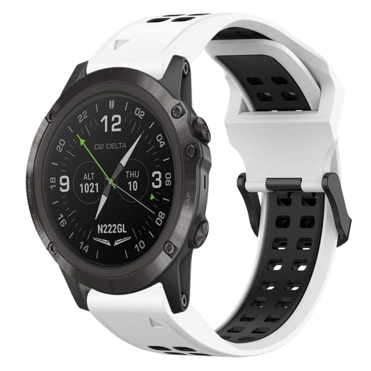 Bracelet de montre en silicone à boucle inversée bicolore de 26 mm, For Garmin D2 Delta PX