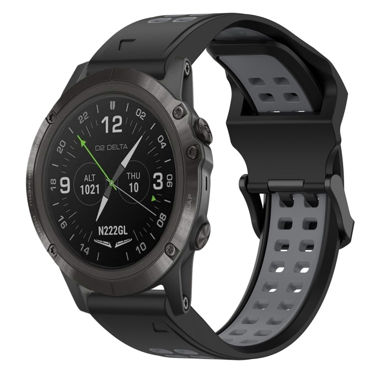 Bracelet de montre en silicone à boucle inversée bicolore de 26 mm, For Garmin D2 Delta PX