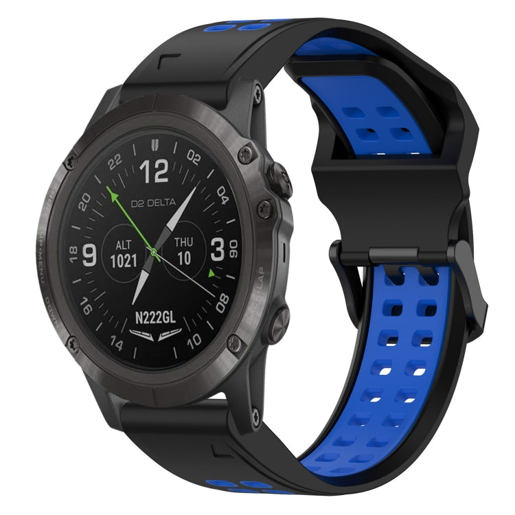 Bracelet de montre en silicone à boucle inversée bicolore de 26 mm, For Garmin D2 Delta PX