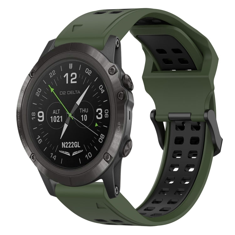 Bracelet de montre en silicone à boucle inversée bicolore de 26 mm, For Garmin D2 Delta PX
