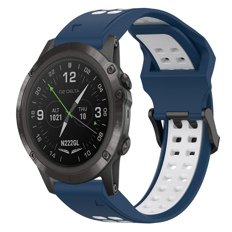 Bracelet de montre en silicone à boucle inversée bicolore de 26 mm, For Garmin D2 Delta PX