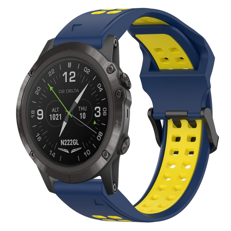 Bracelet de montre en silicone à boucle inversée bicolore de 26 mm, For Garmin D2 Delta PX