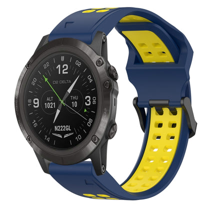 Bracelet de montre en silicone à boucle inversée bicolore de 26 mm, For Garmin D2 Delta PX