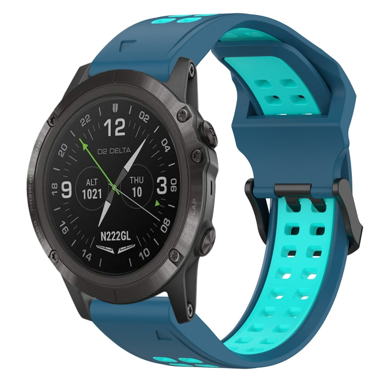 Bracelet de montre en silicone à boucle inversée bicolore de 26 mm, For Garmin D2 Delta PX